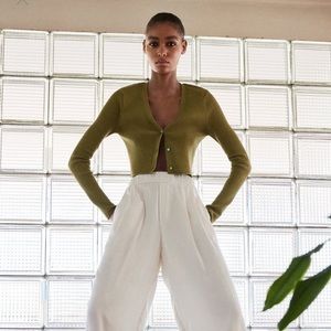 ZARA cropped knit cardigan